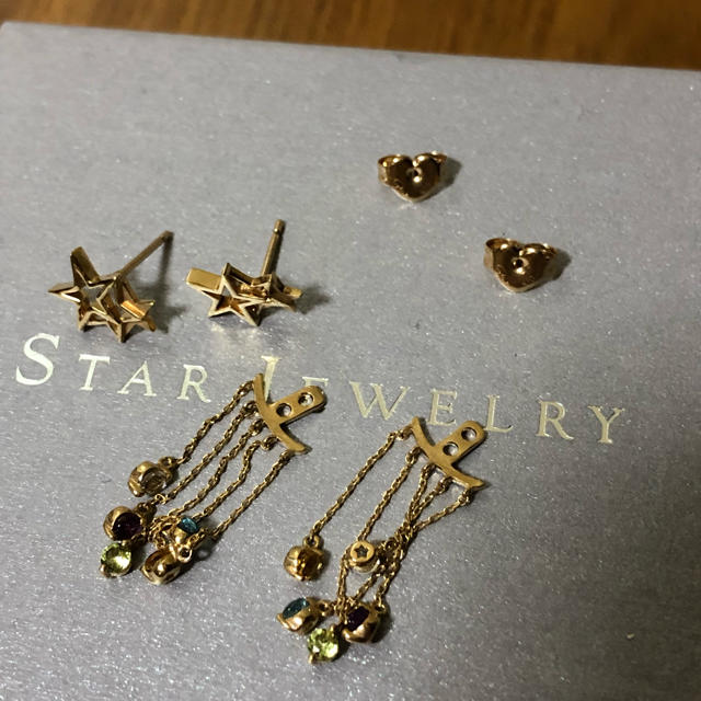 STAR JEWELRY - スタージュエリー レインボーマルチカラーピアス k10の ...