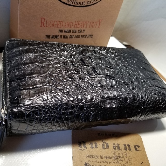 ッドエイジ 鰐本物☆ クロコダイル本革☆ ダブルファスナー 長財布
