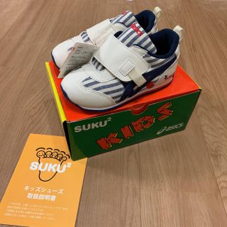 アシックス(asics)の❁パグ子様専用❁ 新品 アシックス 16.0 スクスク ストライプ(スニーカー)