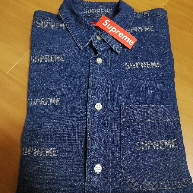 supreme logo demim shirt シュプリーム　デニム 1
