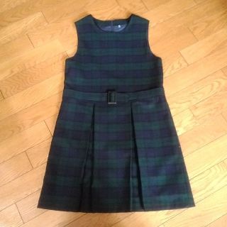 ユニクロ(UNIQLO)のジャンパースカート　グリン系チェック　150 (スカート)