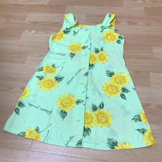 マリメッコ(marimekko)のマリメッコ 140 ワンピース 盛夏服 ライトグリーン 向日葵 (ワンピース)