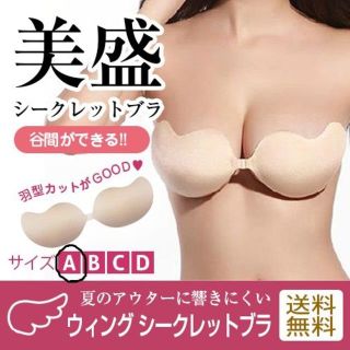 【Aカップ】キャバドレス キャミも美盛りに！ウィングシークレットブラ ヌーブラ(ヌーブラ)