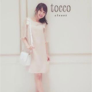 トッコ(tocco)の肩リボン袖レースワンピース(ミニワンピース)