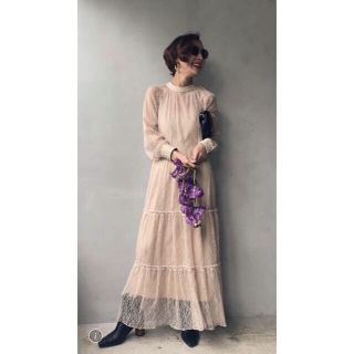 ✨美品✨【AMERI】アメリ　ワンピース　ドレス　総レース　ロング　謝恩会　F