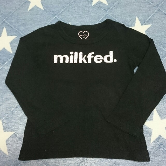 MILKFED.(ミルクフェド)のMILKFED. ハートロゴ ロンＴ ４Ｔ 長袖 100cm ミルクフェド ☆ キッズ/ベビー/マタニティのキッズ服女の子用(90cm~)(Tシャツ/カットソー)の商品写真