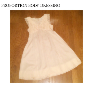 プロポーションボディドレッシング(PROPORTION BODY DRESSING)の新品 プロポ レース切替ワンピース(ひざ丈ワンピース)
