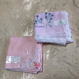 ユミカツラ(YUMI KATSURA)の新品☆ピンク系ガーゼハンカチ２枚セット(ハンカチ)