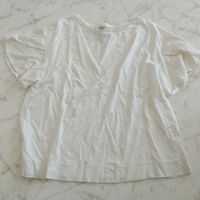 UNITED ARROWS(ユナイテッドアローズ)のユナイテッドアローズ　袖フリルTｼｬﾂ レディースのトップス(Tシャツ(半袖/袖なし))の商品写真