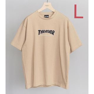 スラッシャー(THRASHER)の【b&y別注】 THRASHER LOGO Tシャツ ベージュ Lサイズ(Tシャツ/カットソー(半袖/袖なし))