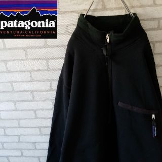 パタゴニア(patagonia)のパタゴニア USA製  ハーフジップ スウェット フリース 人気のブラック(ブルゾン)