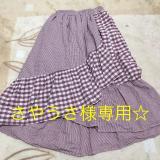 メルロー(merlot)のさやうさ様専用☆美品 メルロー ギンガムチェックアシメスカート♡(ロングスカート)