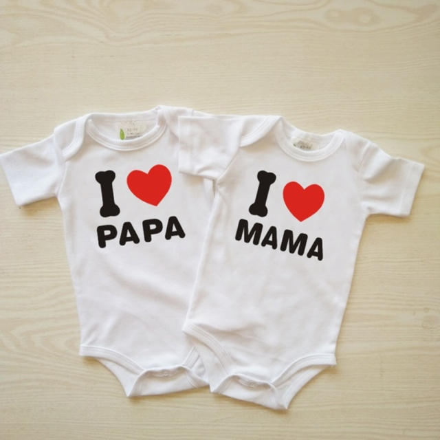 値下げ！ベビーロンパース I love papa 0〜3ヶ月 キッズ/ベビー/マタニティのベビー服(~85cm)(ロンパース)の商品写真