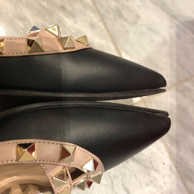 VALENTINO - 美品 裏貼り済 ヴァレンティノ スタッズ パンプス 37.5の