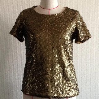 エイチアンドエム(H&M)のH&M☆スパンコールトップス(Tシャツ(半袖/袖なし))