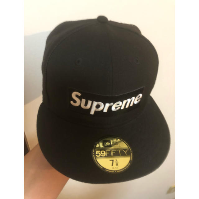 supreme ニューエラ 7と3/8 黒