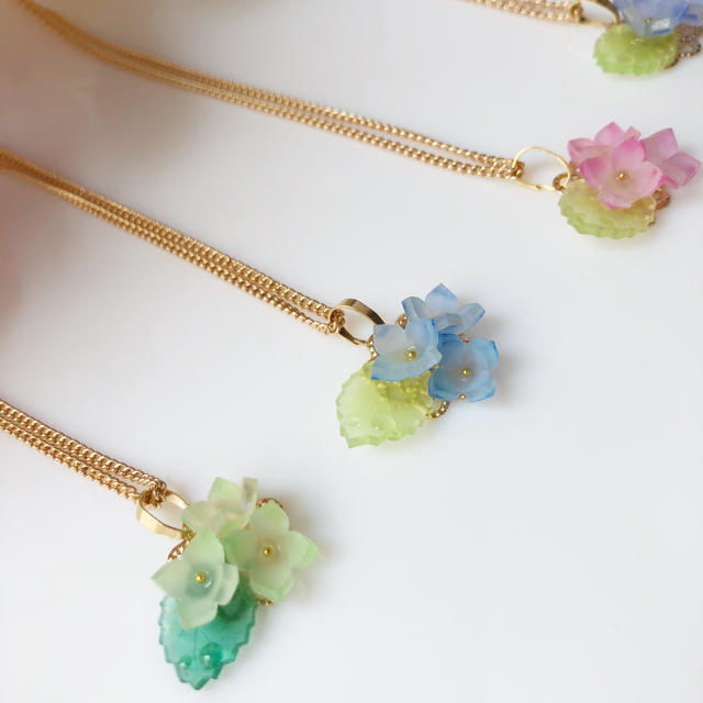 雨上がりの紫陽花ネックレス プラバン の通販 By Renge S Shop ラクマ
