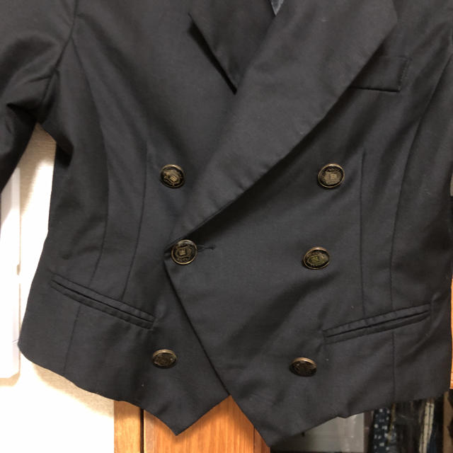 ANAP(アナップ)のANAP ショート丈 半袖ジャケット 黒 レディースのジャケット/アウター(テーラードジャケット)の商品写真