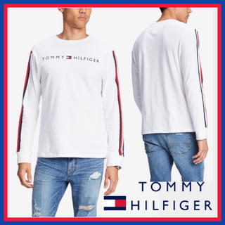 トミーヒルフィガー(TOMMY HILFIGER)のトミーヒルフィガー★ロゴ ロング スリーブ ホワイト Tシャツ(Tシャツ/カットソー(七分/長袖))
