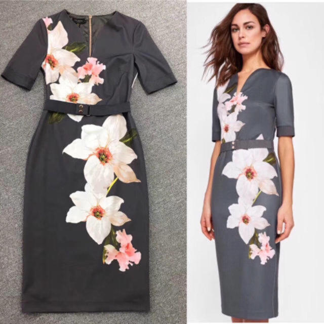 2018新作TedBaker テッドベーカーエレガント花柄ワンピース - ひざ丈