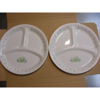 コレール(CORELLE)の◆コレール 仕切付き　2枚で　直径21.5㎝(食器)