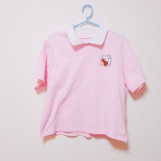 ダブルシー(wc)のw♡c*美品*ポロシャツ風いちごみるくカットソー*送料込(Tシャツ(半袖/袖なし))