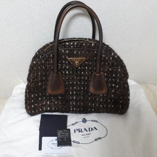 プラダ(PRADA)のお値下げ　PRADA　ボーリングバッグ　ミックスツィード　ハンドバッグ(ハンドバッグ)