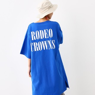 ロデオクラウンズワイドボウル(RODEO CROWNS WIDE BOWL)の大人気ブルー♪ChampionビッグTワンピース★こちらは16日の発送予定です。(Tシャツ(半袖/袖なし))
