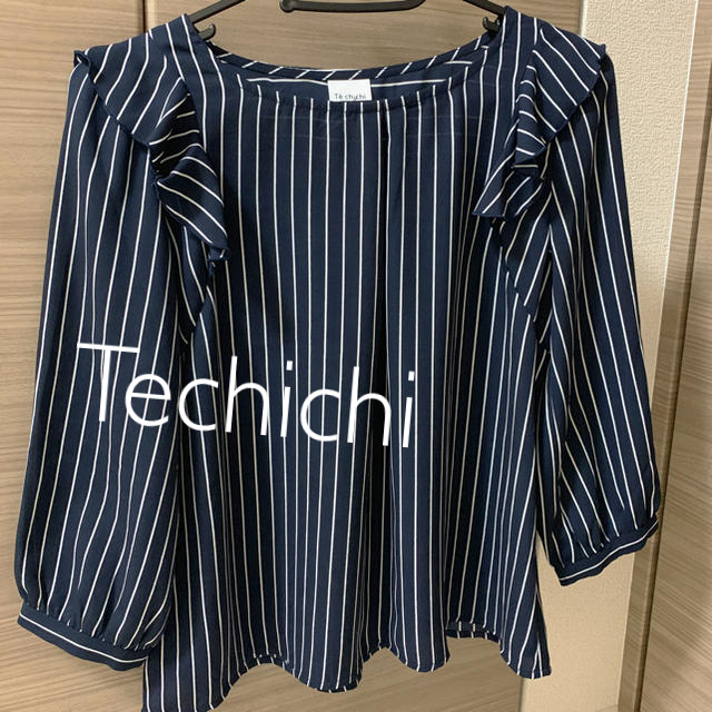 Techichi(テチチ)の※再値下げ >> Techichi(テチチ)＊ストライプ柄フリルブラウス レディースのトップス(シャツ/ブラウス(長袖/七分))の商品写真