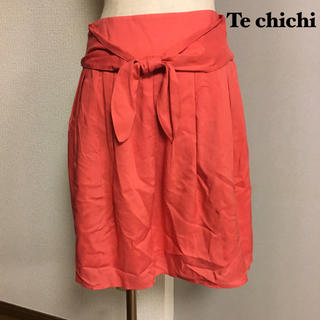 テチチ(Techichi)の【Te chichi】テチチ  リボン フレア スカート オレンジ (ひざ丈スカート)