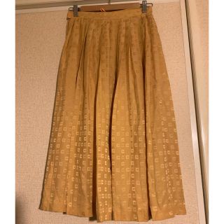 サンタモニカ(Santa Monica)のイタリア製 ヴィンテージ  シルクスカート vintage イエロー 黄色(ロングスカート)