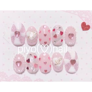 うずまき♥キラキラネイル♡飴ネイルイニシャル量産型(ネイルチップ)