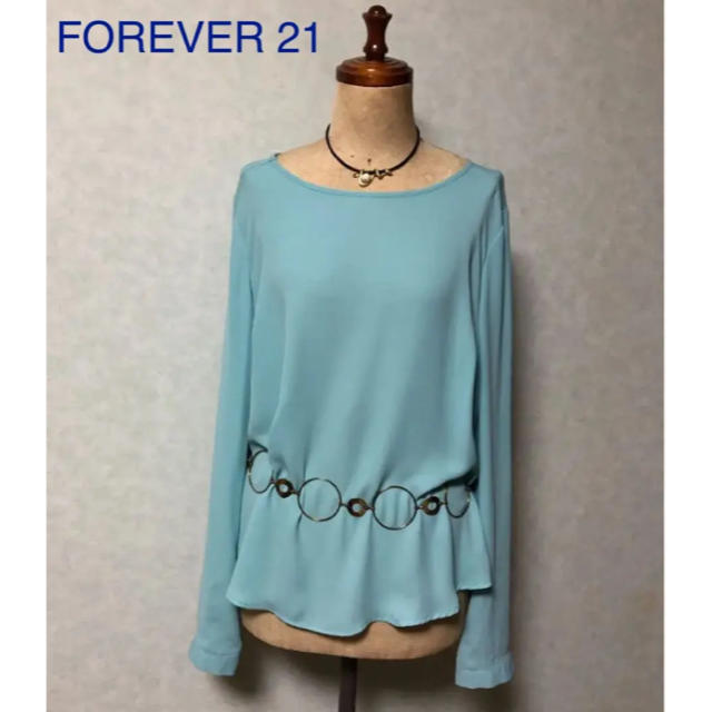 FOREVER 21(フォーエバートゥエンティーワン)のFOREVER 21 上品 ブラウス ペパーミントグリーン M〜L  レディースのトップス(シャツ/ブラウス(長袖/七分))の商品写真