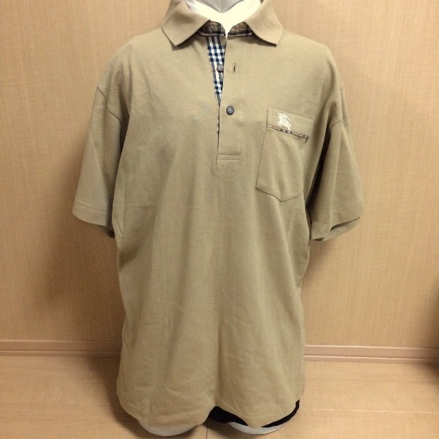 BURBERRY(バーバリー)の90s美品 バーバリー ノバチェック ポロシャツ 半袖シャツ ベージュ
 レディースのトップス(シャツ/ブラウス(半袖/袖なし))の商品写真