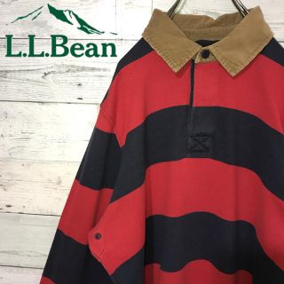 エルエルビーン(L.L.Bean)の【激レア】エルエルビーンL.L.Bean☆コーデュロイ 太ボーダー ラガーシャツ(ポロシャツ)