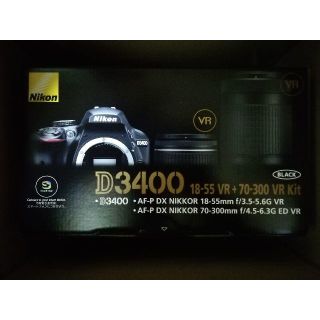 ニコン(Nikon)の【新品未使用】Nikon D3400 ダブルズームキット + おまけ(デジタル一眼)