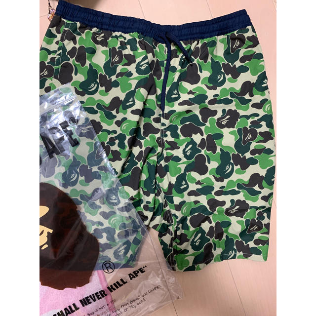 定価以下XLサイズ！19ss  BAPE ABCカモリバーシブルショーツ緑紺