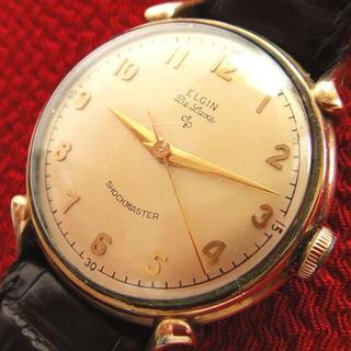 エルジン(ELGIN)のOH済★1950's エルジン USA製 10金張り手巻きアンティーク腕時計(腕時計(アナログ))