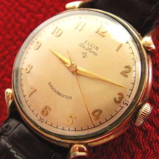 ELGIN - OH済☆1950's エルジン USA製 10金張り手巻きアンティーク