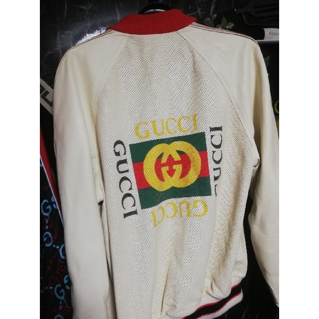 Gucci(グッチ)のグッチ レザー ボンバージャケット GUCCI シャツ キャップ Y-3 メンズのジャケット/アウター(ブルゾン)の商品写真