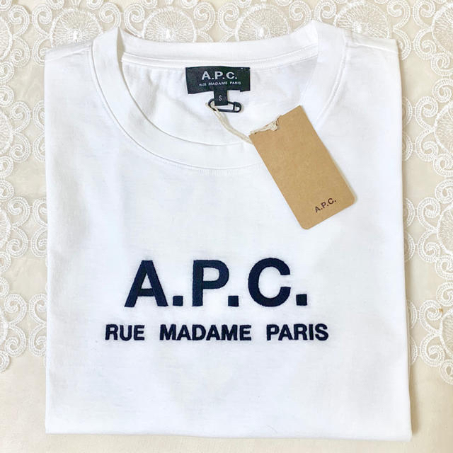 新品未使用 Sサイズ APC ロゴ刺繍 Tシャツ