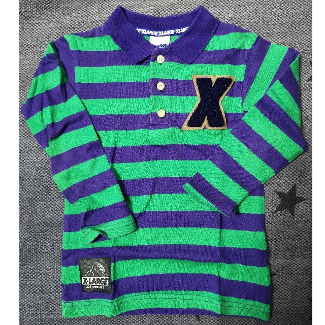 XLARGE(エクストララージ)のxlargekids ラガーシャツ　5T 120cm キッズ/ベビー/マタニティのキッズ服男の子用(90cm~)(Tシャツ/カットソー)の商品写真