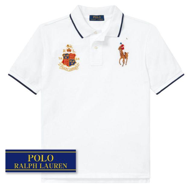 Ralph Lauren(ラルフローレン)の☆新品☆160 ラルフローレン 半袖メッシュポロシャツ ホワイト 4176 キッズ/ベビー/マタニティのキッズ服男の子用(90cm~)(Tシャツ/カットソー)の商品写真