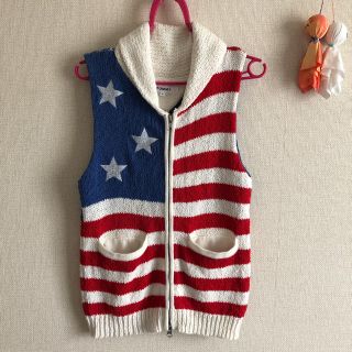 トミーヒルフィガー(TOMMY HILFIGER)のトミーヒルフィガー星条旗柄コットンニットベスト  USA柄(ベスト/ジレ)