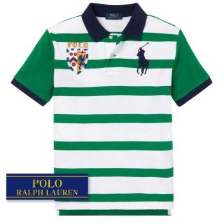 ラルフローレン(Ralph Lauren)の☆新品☆150 ラルフローレン 半袖ストライプポロシャツ グリーン 4179(Tシャツ/カットソー)