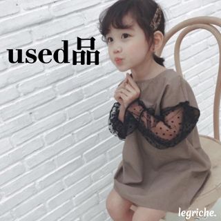 韓国子供服 袖レース ワンピース 100cm 女の子 レース(ワンピース)