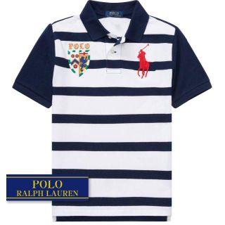 ラルフローレン(Ralph Lauren)の☆新品☆170 ラルフローレン 半袖ストライプポロシャツ ネイビー 4179(Tシャツ/カットソー)