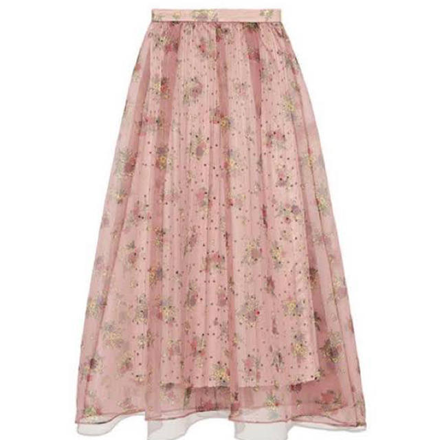Lily Brown(リリーブラウン)のmochimochi様 Lily Brown シアーフラワーボリュームスカート レディースのスカート(ロングスカート)の商品写真