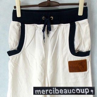 メルシーボークー(mercibeaucoup)の【mercibeaucoup】 美品 メルシーボークー 麻混ハーフパンツ S程度(ショートパンツ)