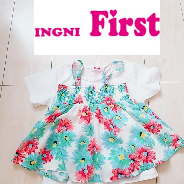 INGNI First(イングファースト)のファースト ２枚セット 100 美品 キッズ/ベビー/マタニティのキッズ服女の子用(90cm~)(Tシャツ/カットソー)の商品写真